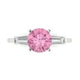 thumbnail image 1 of Clara Pucci 14K White Gold 2ct Pink Three-Stone Ring for Women, 1 of 8