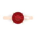 thumbnail image 1 of 2 ct Round Cut Simulated Pink Tourmaline Solitaire Engagement Ring for Women in 18K Rose Gold, 1 of 5