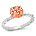 thumbnail image 1 of 2 ct Round Cut Simulated Red Diamond Solitaire 14K White Gold Womens Engagement Ring, 1 of 6