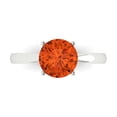 thumbnail image 1 of Clara Pucci 14K White Gold Solid Gold Red Solitaire Anniversary Ring for Women - 2 cttw Round Cut, 1 of 8