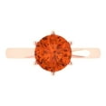 thumbnail image 1 of 2 ct Round Cut Simulated Red Diamond Solitaire 18K Rose Gold Womens Engagement Ring, 1 of 5