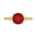 thumbnail image 1 of 2 ct Round Cut Simulated Ruby Solitaire 14K Yellow Gold Womens Engagement Ring, 1 of 5