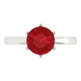 thumbnail image 1 of Clara Pucci 14K White Gold 2ct Ruby Solitaire Ring for Women, 1 of 8