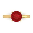 thumbnail image 1 of Clara Pucci 14K Yellow Gold 2ct Ruby Solitaire Ring for Women, 1 of 8