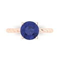 thumbnail image 1 of Clara Pucci 14K Rose Gold Solid Gold Tanzanite Solitaire Anniversary Ring for Women - 2 cttw Round Cut, 1 of 8