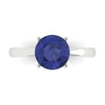 thumbnail image 1 of Clara Pucci 14K White Gold 2ct Tanzanite Solitaire Ring for Women, 1 of 8