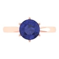 thumbnail image 1 of 2 ct Round Cut Simulated Tanzanite Solitaire Engagement Ring for Women in 18K Rose Gold, 1 of 5