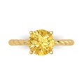 thumbnail image 1 of Clara Pucci 14K Yellow Gold Solid Gold Yellow Solitaire Anniversary Ring for Women - 2 cttw Round Cut, 1 of 8