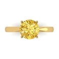 thumbnail image 1 of Clara Pucci 14K Yellow Gold Solid Gold Yellow Solitaire Anniversary Ring for Women - 2 cttw Round Cut, 1 of 8