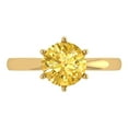 thumbnail image 1 of 2 ct Round Cut Simulated Yellow Diamond Solitaire 18K Yellow Gold Womens Engagement Ring, 1 of 5
