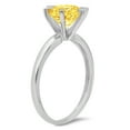 thumbnail image 1 of 2 ct Round Cut Simulated Yellow Diamond Solitaire Engagement Ring for Women in 14K White Gold, 1 of 2
