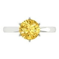 thumbnail image 1 of 2 ct Round Cut Simulated Yellow Diamond Solitaire Engagement Ring for Women in 18K White Gold, 1 of 5