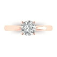 thumbnail image 1 of 2 ct Round Cut White Sapphire Solitaire 18K Rose Gold Womens Engagement Ring, 1 of 5