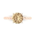 thumbnail image 1 of 2 ct Round Cut Yellow Moissanite Solitaire Engagement Ring for Women in 18K Rose Gold, 1 of 5