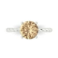 thumbnail image 1 of 2 ct Round Cut Yellow Moissanite Solitaire Engagement Ring for Women in 18K White Gold, 1 of 5