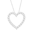 thumbnail image 1 of 2 cttw Moissanite Heart Necklace for Women 18k White Gold Plated Sterling Silver (Color : D, Clarity : VVS1-VVS2), 1 of 1