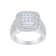 thumbnail image 1 of AFFY (2 cttw) Round & Princess Shape White Natural Diamond 10K Solid White Gold Engagement Wedding Ring-4, 1 of 1