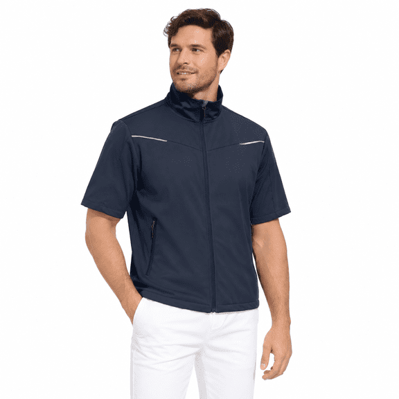 2.deep Blue X-Large Men's Short Sleeve Softshell Golf Jacket