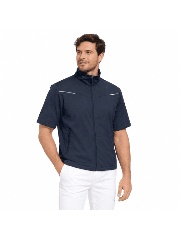 2.deep Blue X-Large Men's Short Sleeve Softshell Golf Jacket