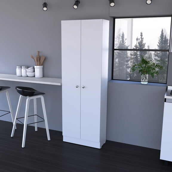 2-door Cabinet White - 5 Interior Shelves For Neat And Practical Storage 5-shelf 2 Doors Versatile