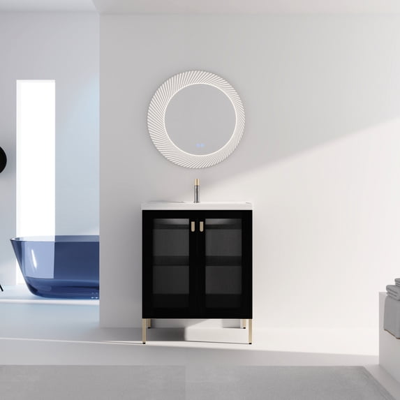 2 - door, Durable Plywood - Pre - drilled Ceramic Sink - Bathroom - Customizable and Reliable Vanity