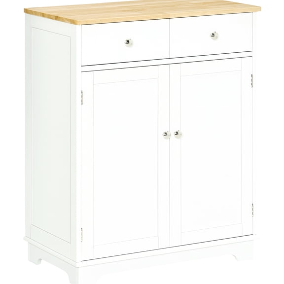 2-doors Sideboard Buffet Cabinet, White Adjustable Shelf For Kitchen, Living Room, Bathroom - Construction Apparatus 2 Doors Cabinet White, Drawers, Hallway, Office, Bathroom, Garage, Entryway