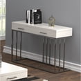 thumbnail image 1 of 2-drawer Rectangular Sofa Table Glossy White and Chrome, 1 of 8