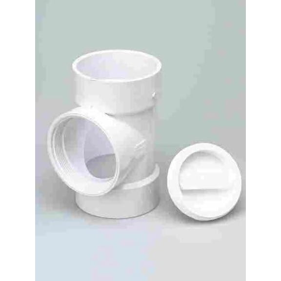 Charlotte Pipe PVC DWV Cleanout Tee PVC00444X1200HA - 2 Pack