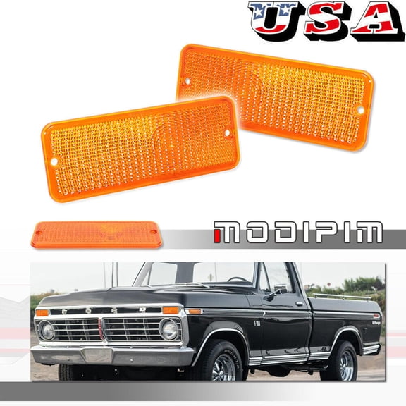 2 front turn signal stop light covers for Ford F-100 F100 74-1977 906552204-
