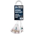 2 ft 12 Gauge Heavy Duty Extension Cord 3 Outlet Lighted SJTW