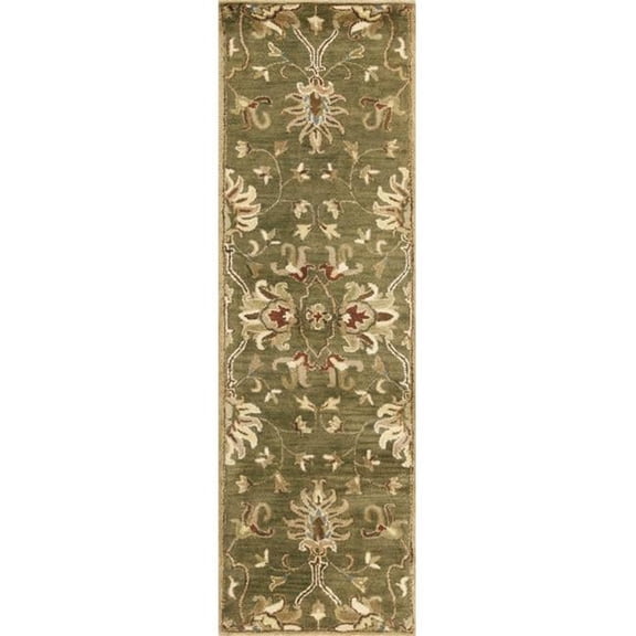 2 ft. 3 in. x 7 ft. 6 in. Runner Wool Emerald Green Area Rug