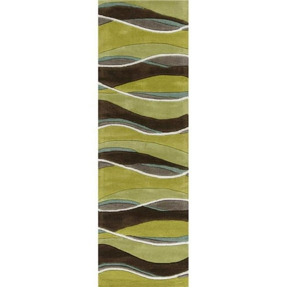 2 ft. 3 in. x 7 ft. 6 in. Runner Wool Lime & Mocha Area Rug