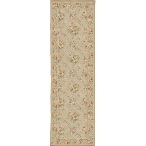 2 ft. 6 in. x 12 ft. Niort Flat Woven Area Rug - Cream & Cream