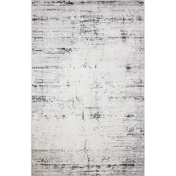 2 ft. 6 in. x 8 ft. Capri Collection Contemporary Polyester Power Loom Area Rug, Beige & Grey