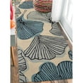 thumbnail image 1 of 2 ft. 6 in. x 8 ft. Handmade Floral Hand Tufted Wool Runner Rug, Cream & Blue, 1 of 1