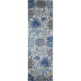 thumbnail image 1 of 2 ft. 6 in. x 8 ft. Veranda Floral Transitional Polypropylene Power Loom Runner Rug, Ivory & Blue, 1 of 1