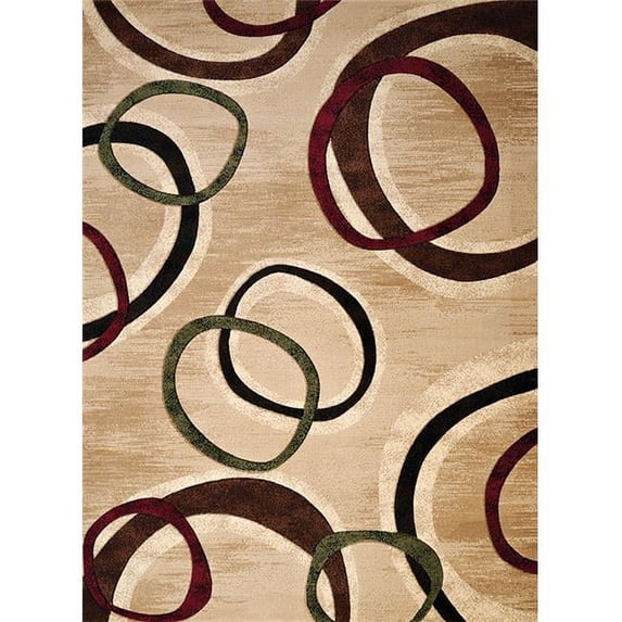 2 ft. 7 in. x 4 ft. 2 in. Contours Cul de Sac Accent Rug, Beige