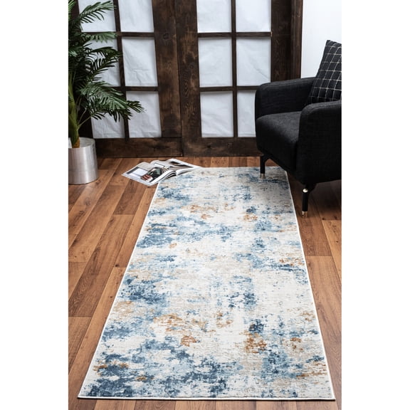 2 ft. 7 in. x 7 ft. 3 in. Soft Polyester Rug / Elegant Design for Living Areas