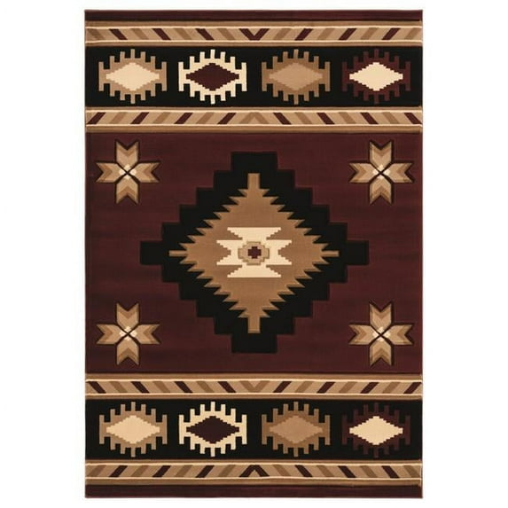 2 ft. 7 in. x 7 ft. 4 in. Bristol Caliente Burgundy Rectangle Runner Rug