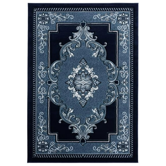 2 ft. 7 in. x 7 ft. 4 in. Bristol Fallon Navy Rectangle Runner Rug