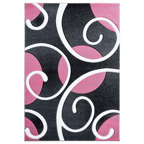2 ft. 7 in. x 7 ft. 4 in. Bristol Riley Pink Rectangle Runner Rug