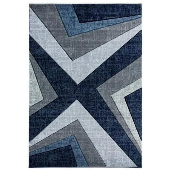 2 ft. 7 in. x 7 ft. 4 in. Bristol Zine Navy Rectangle Runner Rug