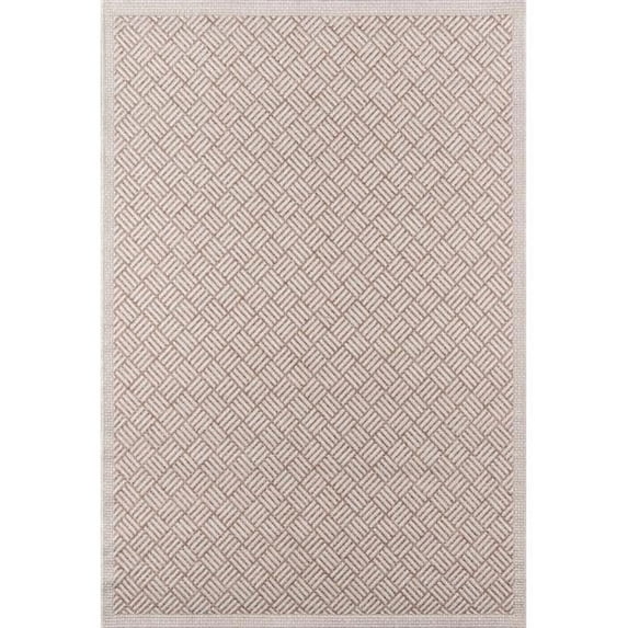 2 ft. 7 in. x 7 ft. 6 in. Como Machine Made 100 Percent Polypropylene Runner Area Rug, Tan