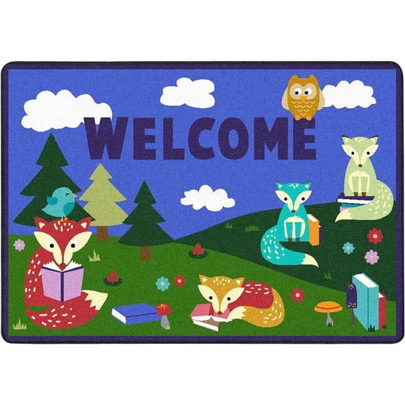 2 ft. 8 in. x 3 ft. 10 in. Foxy Readers Kid Essentials Rectangle Rug Multicolor