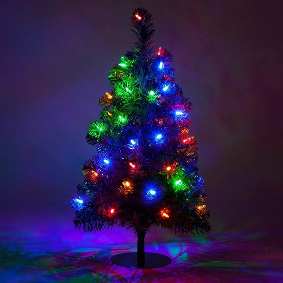 2 ft Christmas Tree Tabletop Christmas Tree Christmas Decorations Outdoor LED Christmas Tree Small Christmas Pathway Lights (50 Multicolor LED Lights)
