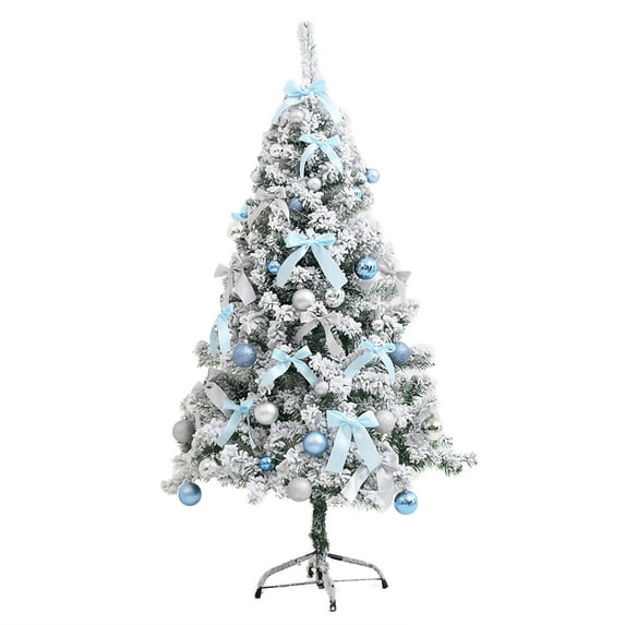 2 ft Prelit Snow-Flocked Artificial Pine Christmas Tree, Full Xmas Tree with 250 Lights, 11 Lighting Modes, 1000 Tips, Foldable Base for Home and Party Decor with Remote Control
