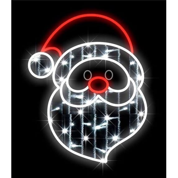 Fun Flags 2 ft Santa Face LED Window Display, Warm White and Red ...