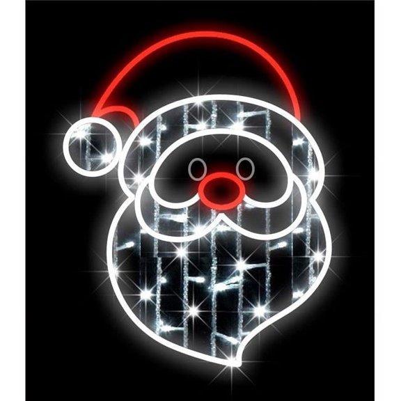 2 ft. Santa Face with LED Window Display, Warm White & Red