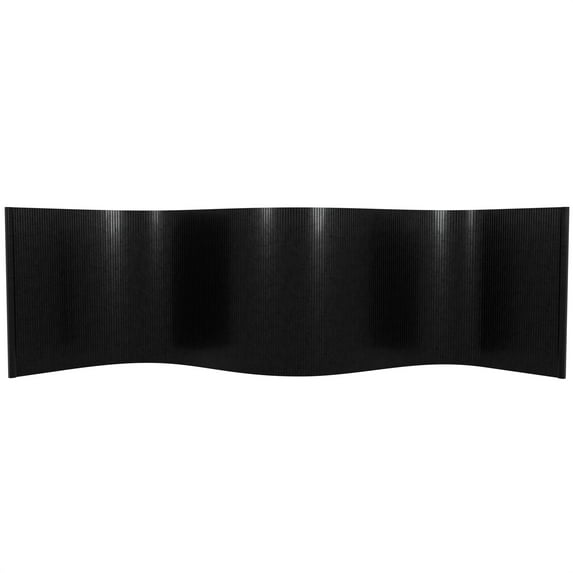 2 ft. Short Bamboo Wave Screen in Black - Table Top Room Divider with Portable Design