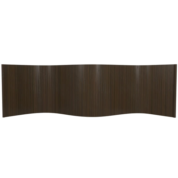 2 ft. Short Bamboo Wave Screen in Dark Mocha Freestanding Desktop Partition